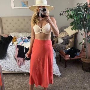 Coral flowy skirt.